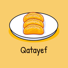 Qatayef Arabian traditional cuisine Asian food