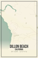 Retro US city map of Dillon Beach, California. Vintage street map.