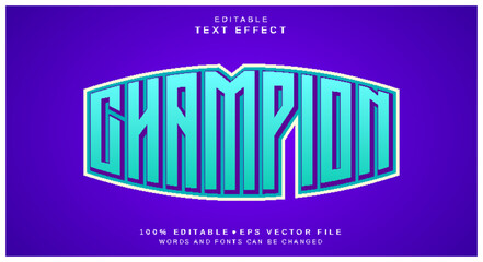 Editable text style effect - champion text style theme.