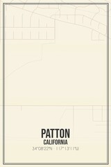 Retro US city map of Patton, California. Vintage street map.