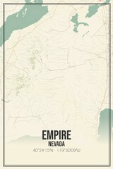 Retro US city map of Empire, Nevada. Vintage street map.
