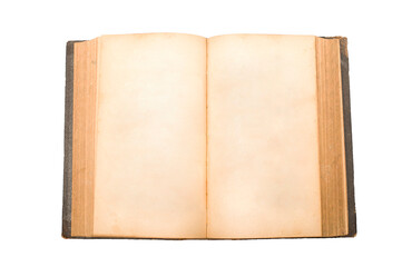 blank ancient open book, isolated