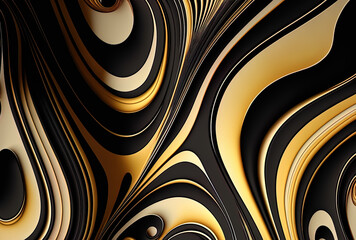 Naklejka premium texture of black and gold marble. Generative AI