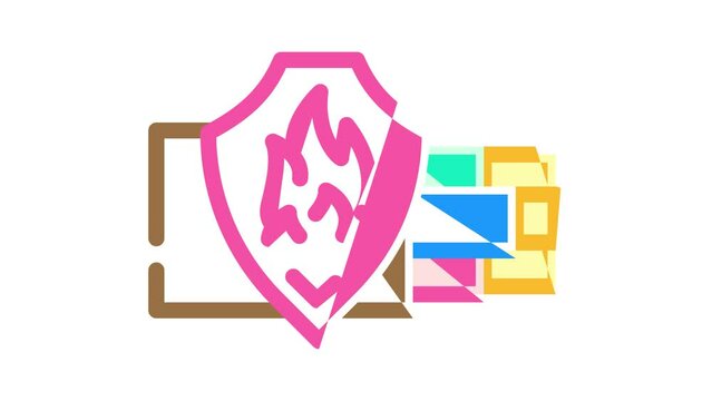 fire resistant cables color icon animation