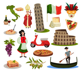 Italian Symbols and Country Attribute Big Vector Set