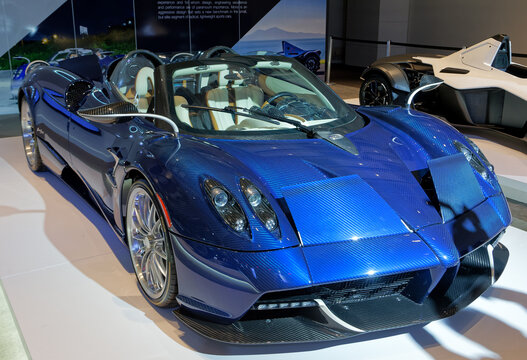 TORONTO, CANADA-FEBRUARY 15, 2018: Pagani Huayra Roadster at Canadian International AutoShow in Toronto.  
