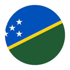 Solomon Islands Flat Rounded Flag Icon with Transparent Background