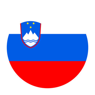 Slovenia Flat Rounded Flag Icon with Transparent Background