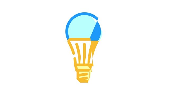 efficient light bulb color icon animation