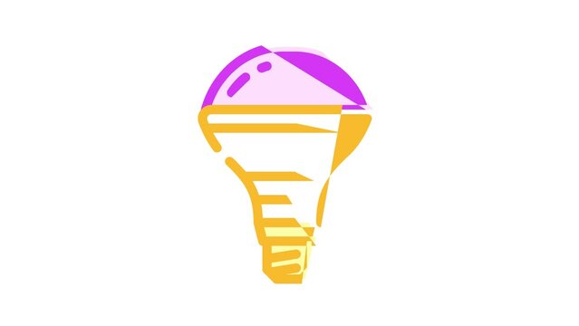 ray glow light bulb color icon animation