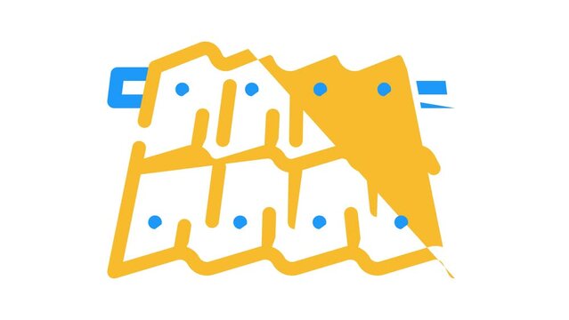 roof building material color icon animation