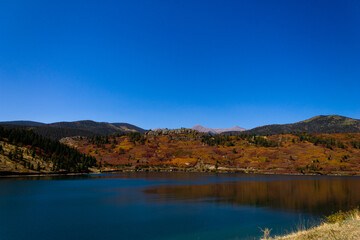 Fototapeta premium autumn landscape with lake