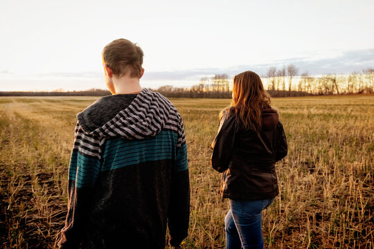 A mother with Epilepsy spending quality time outdoors with her son, who has Asperger Syndrome; Westlock, Alberta, Canada