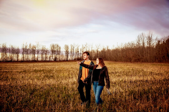 A mother with Epilepsy spending quality time outdoors with her son, who has Asperger Syndrome; Westlock, Alberta, Canada