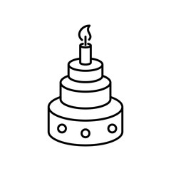 Cake outline icon with thin line