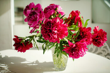 nice peonies in the vase