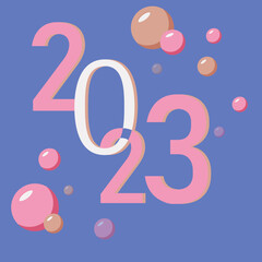 2023 template card, happe new year numbers