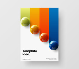 Unique 3D balls poster concept. Bright handbill vector design layout.