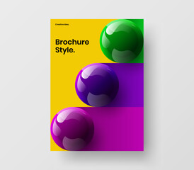 Minimalistic booklet A4 design vector illustration. Isolated realistic balls flyer layout.