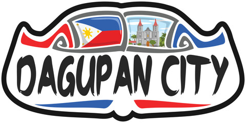 Dagupan City Philippines Flag Travel Souvenir Sticker Skyline Landmark Logo Badge Stamp Seal Emblem Coat of Arms Vector Illustration SVG EPS