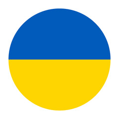 Ukraine Flat Rounded Flag Icon with Transparent Background