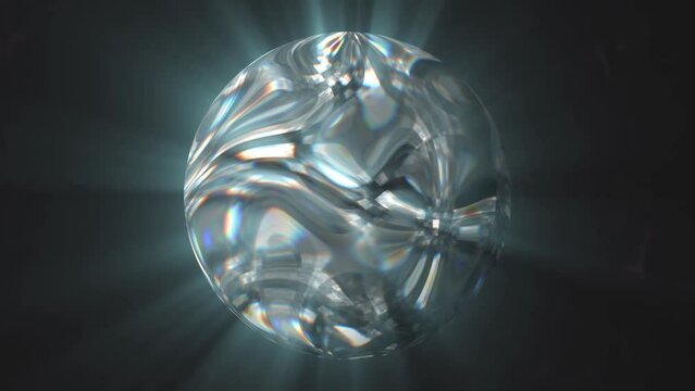 animation of a rotating shiny chrome sphere