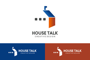 Home talking or home consulting logo design with simple negative space style