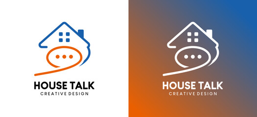 Home talk or home consulting logo design with line art style