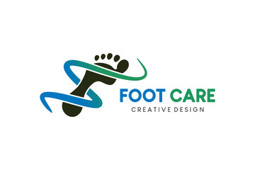 Foot care logo design, vector illustration