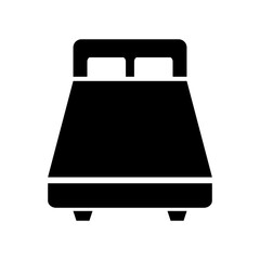 Double bed silhouette icon. Vector.