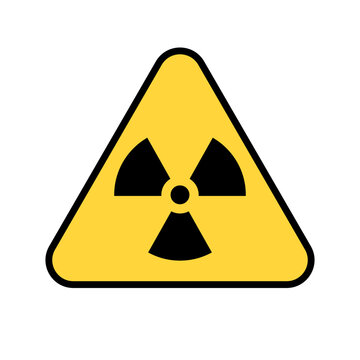 Triangular radioactive sign. Nuclear hazard symbol. Nuclear energy. Vector.