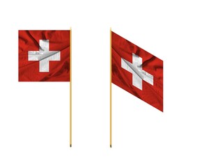 Switzerland Flag waving stock Image .