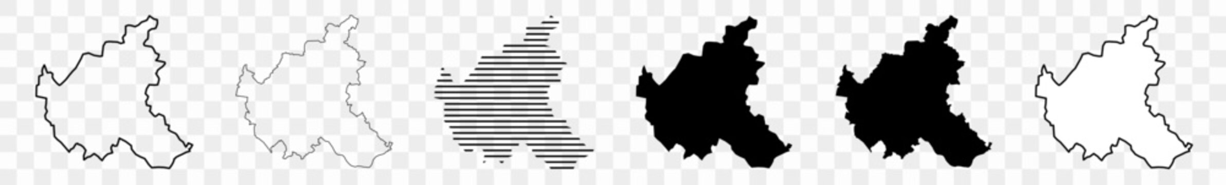 Hamburg Map Black | Hamburger Town Border | German City | Transparent Isolated | Variations