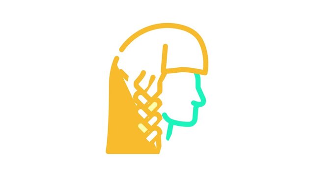 braiding hair color icon animation