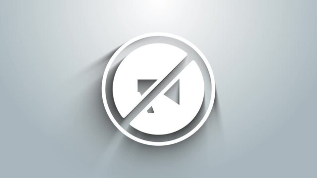 White Censored stamp icon isolated on grey background. 4K Video motion graphic animation