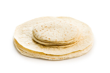 Mexican Corn Tortillas isolated on white background.