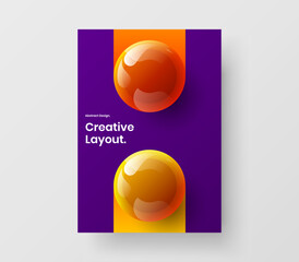 Minimalistic realistic balls catalog cover concept. Original handbill vector design illustration.