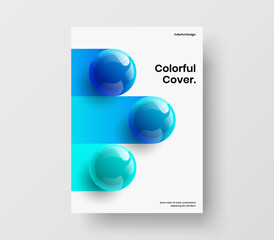 Unique realistic balls booklet illustration. Trendy banner vector design layout.