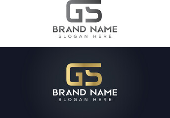 Letter  G S  typography vector logo design