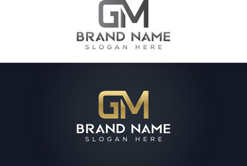 Letter  G  M  typography vector logo design