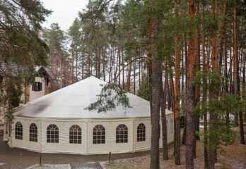 Large white tent for celebrations and events