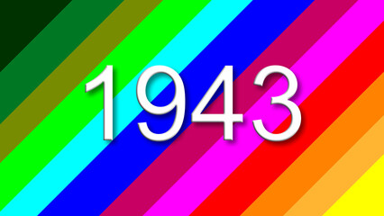 1943 colorful rainbow background year number