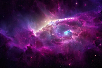 Space nebula in galaxy or universe as wallpaper background (Generative AI)