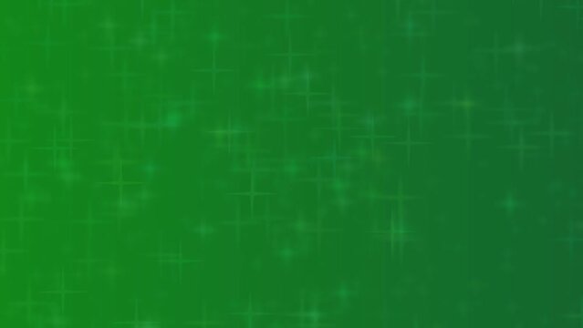 Motion graphics. forest green abstract defocused background, star shape bokeh spots