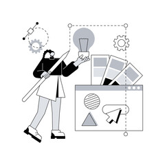 Logo design abstract concept vector illustration. Logo creation, corporate identity development, brand visual ID, design agency, logotype, studio website element, menu bar, UI abstract metaphor.