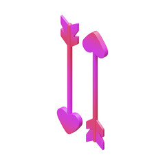 Valentine Arrows Isometric 3D Render Element