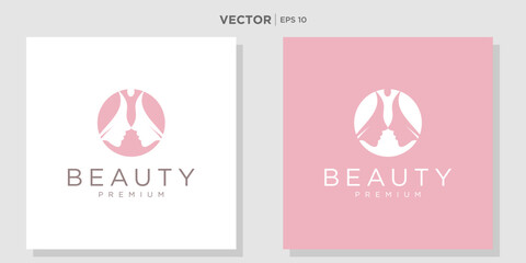 Beauty woman fashion logo. Abstract vector template