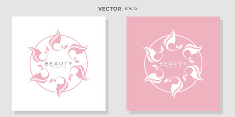 Fototapeta na wymiar Beauty woman fashion logo. Abstract vector template