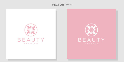 Beauty woman fashion logo. Abstract vector template
