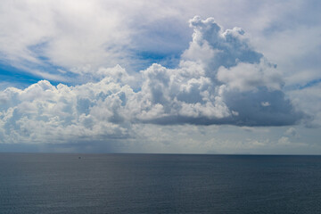 Naklejka premium Scenic seascape sea ocean water nature scenery under natural cloudy sky nature environment, seascape